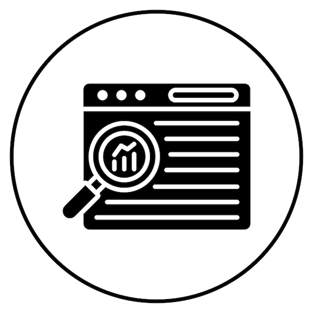 Imagen vectorial de icono de investigación de mercado Se puede utilizar para el servicio de marketing en Internet