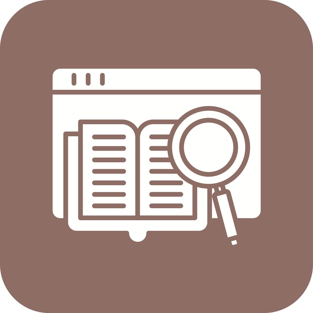 Imagen vectorial de icono de investigación en la web Se puede utilizar para la educación en línea