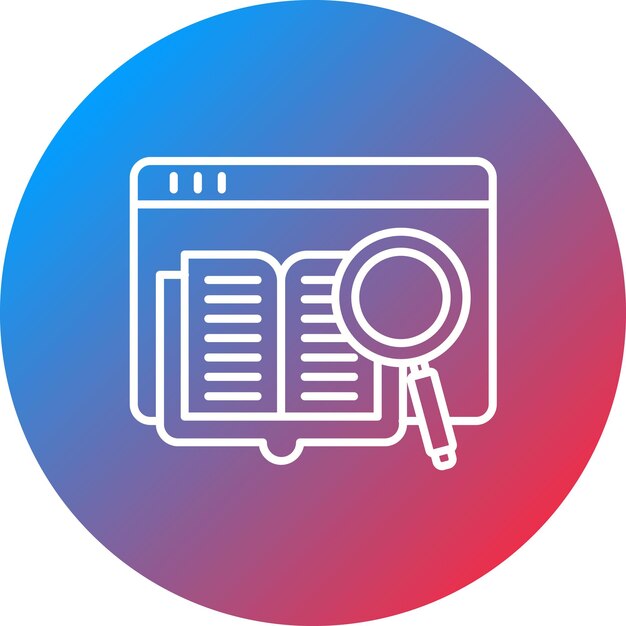 Imagen vectorial de icono de investigación en la web Se puede utilizar para la educación en línea