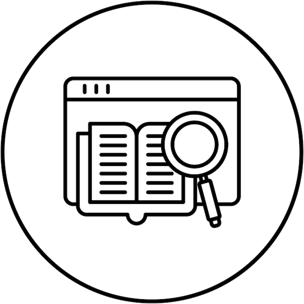 Imagen vectorial de icono de investigación en la web Se puede utilizar para la educación en línea