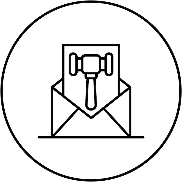 Imagen vectorial del icono de invitación a la subasta Se puede utilizar para la Casa de Subastas