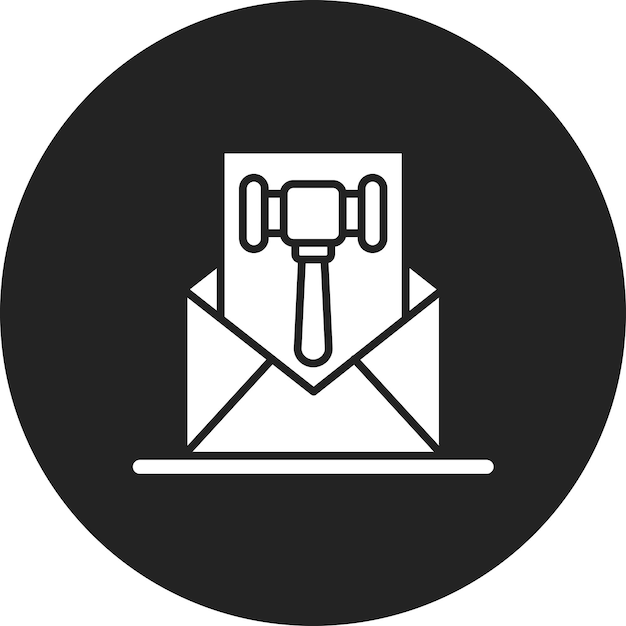 Imagen vectorial del icono de invitación a la subasta Se puede utilizar para la Casa de Subastas