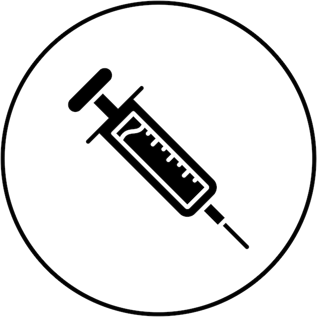 Imagen vectorial del icono de la inyección Se puede utilizar para el cuidado de la piel