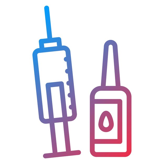 Imagen vectorial del icono de la inyección de la vacuna Se puede utilizar para hospitales psiquiátricos