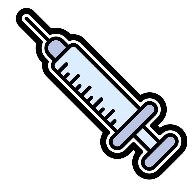Imagen vectorial del icono de las inyecciones Se puede utilizar para el chequeo de salud