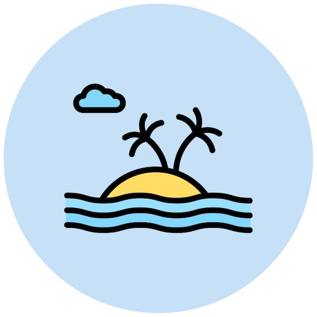 Imagen vectorial del icono de la isla Se puede usar para Luxury