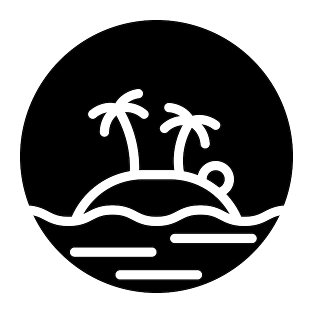 La imagen vectorial del icono de la isla se puede utilizar para la geografía