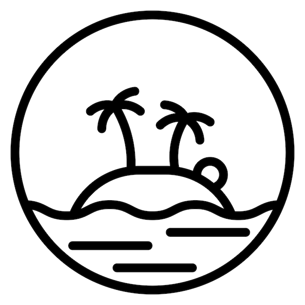 La imagen vectorial del icono de la isla se puede utilizar para la geografía
