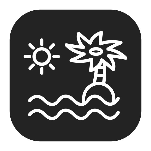 Imagen vectorial del icono de la isla tropical Se puede utilizar para la jubilación