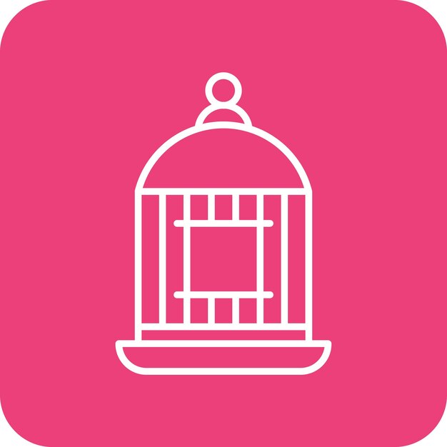 Imagen vectorial del icono de la jaula de pájaros Se puede usar para el mercado callejero