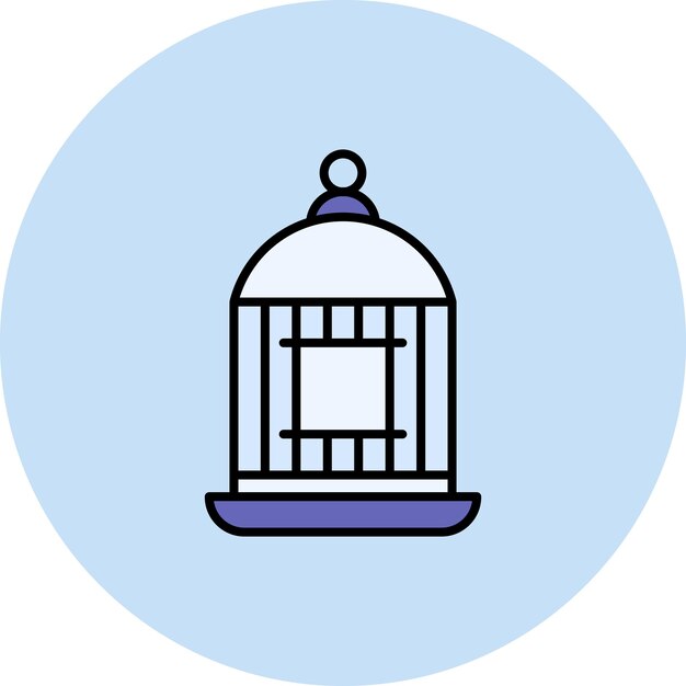 Imagen vectorial del icono de la jaula de pájaros Se puede usar para el mercado callejero