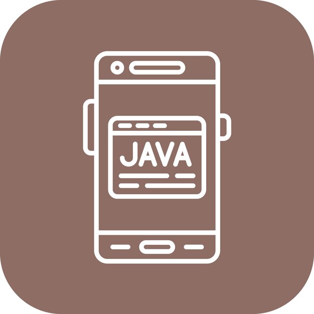 Imagen vectorial de icono Java Se puede utilizar para el desarrollo de aplicaciones móviles