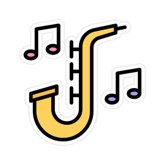 La imagen vectorial del icono de jazz se puede utilizar para el instrumento