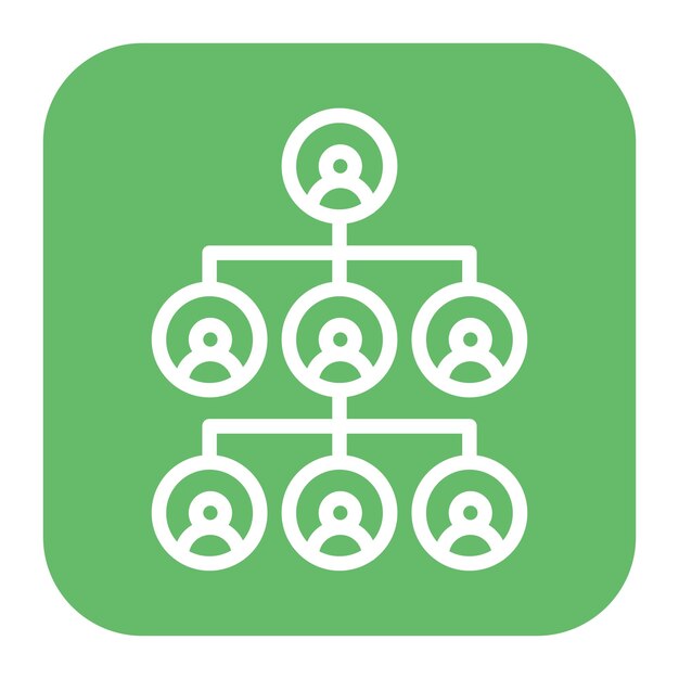 Imagen vectorial del icono de la jerarquía de empleados Se puede utilizar para la gestión del personal