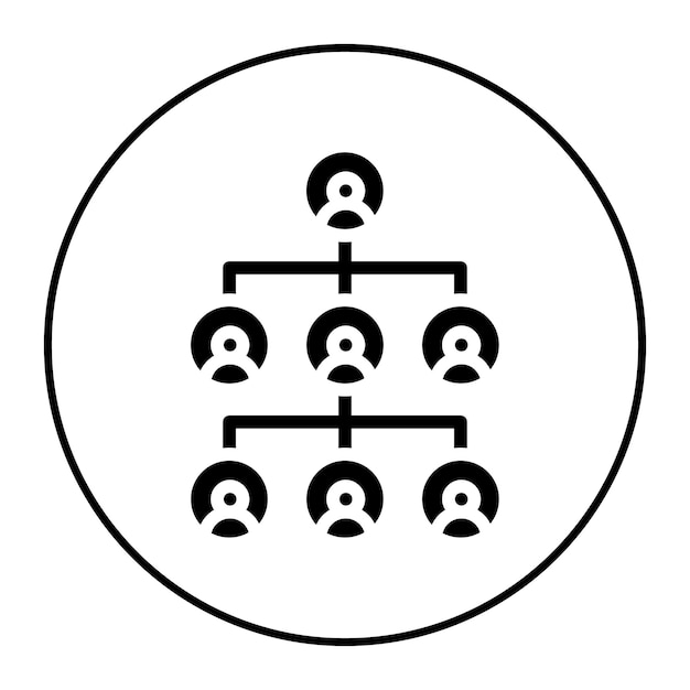 Imagen vectorial del icono de la jerarquía de empleados Se puede utilizar para la gestión del personal