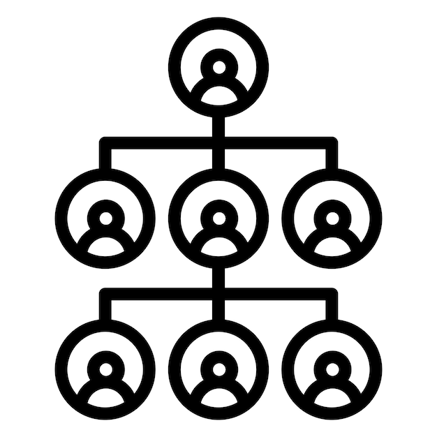 Imagen vectorial del icono de la jerarquía de empleados Se puede utilizar para la gestión del personal