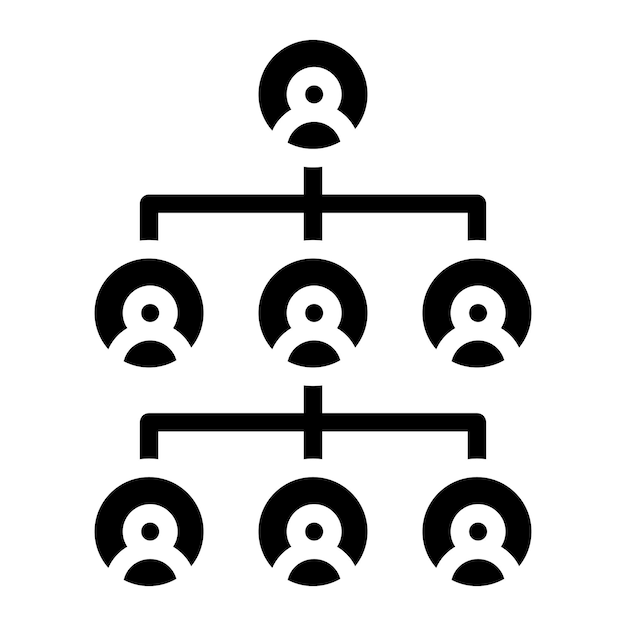 Imagen vectorial del icono de la jerarquía de empleados Se puede utilizar para la gestión del personal