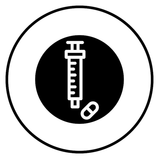 Imagen vectorial del icono de la jeringa Se puede utilizar para la adicción