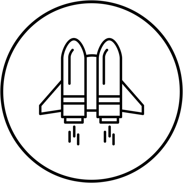 Imagen vectorial del icono de Jetpack Se puede utilizar para la tecnología