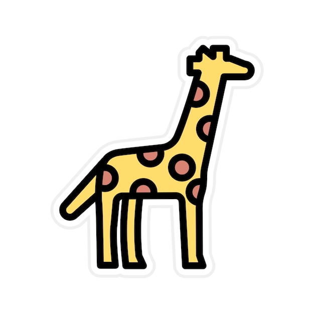 La imagen vectorial del icono de la jirafa se puede usar para la selva tropical