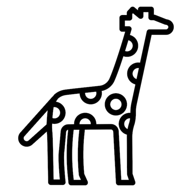 La imagen vectorial del icono de la jirafa se puede usar para la selva tropical