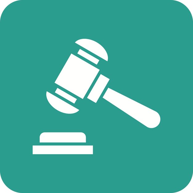 Imagen vectorial del icono del juez Hammer Se puede usar para Crime and Law
