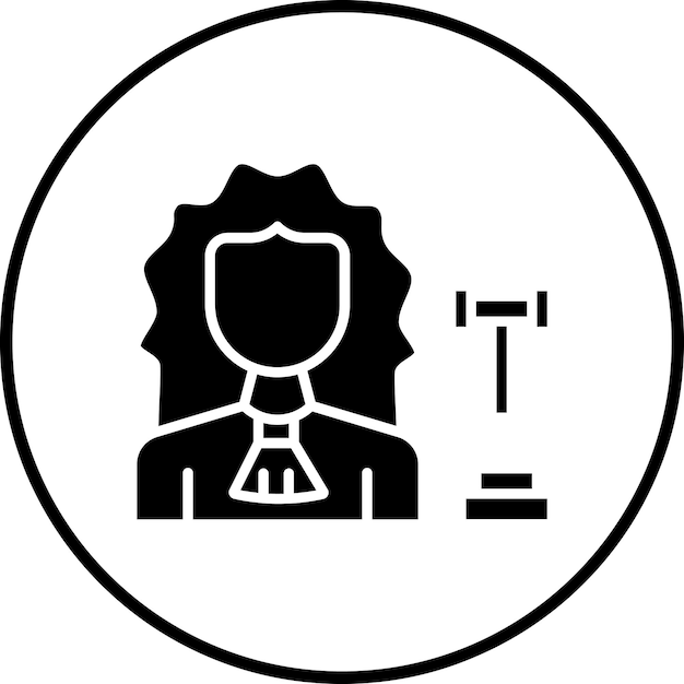Imagen vectorial del ícono del juez Se puede usar para mujeres