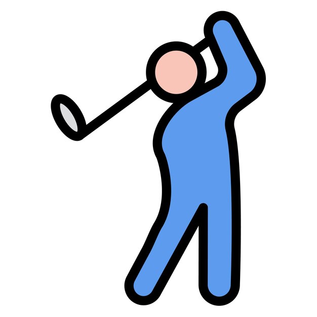 Imagen vectorial de icono de jugador profesional Se puede usar para Golf