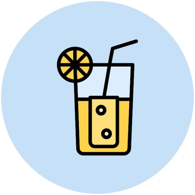 La imagen vectorial del icono del jugo de limón se puede usar para Bar