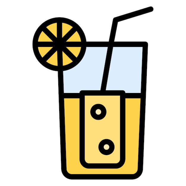 La imagen vectorial del icono del jugo de limón se puede usar para Bar