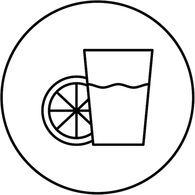 Imagen vectorial del icono del jugo de naranja Se puede usar para la mañana y el desayuno
