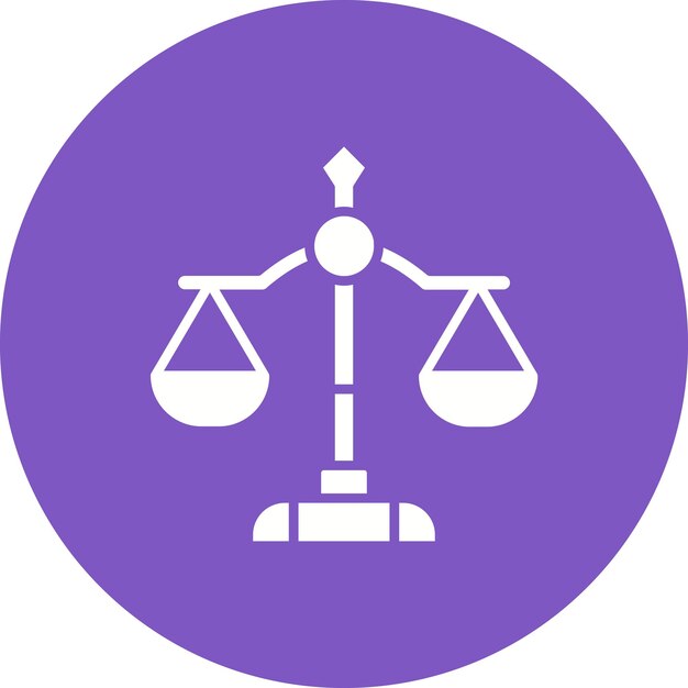 Imagen vectorial de icono de justicia Se puede utilizar para Banca y Finanzas