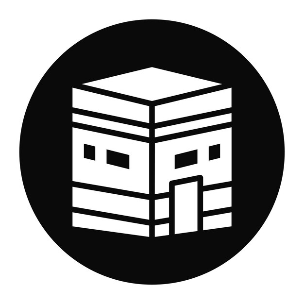 Imagen vectorial del icono de la Kaaba Se puede usar para la peregrinación del Hajj