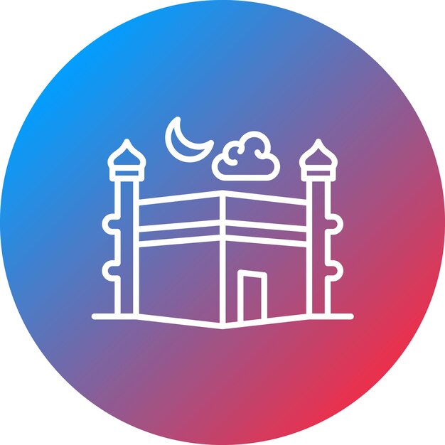 Imagen vectorial del icono de la Kaaba Se puede usar para el Ramadán