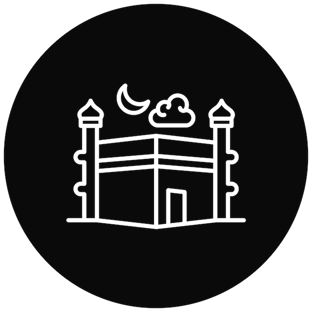 Imagen vectorial del icono de la Kaaba Se puede usar para el Ramadán