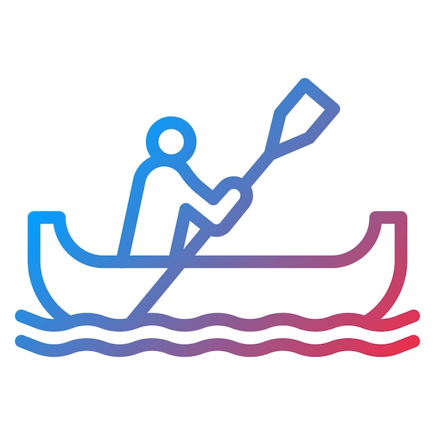 Imagen vectorial de icono de kayak Se puede usar para Aventura