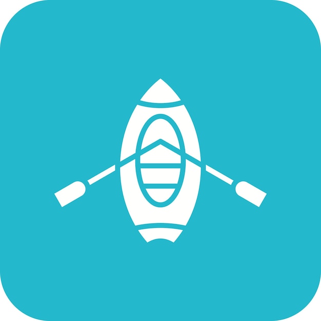 Imagen vectorial de icono de kayak se puede usar para deportes acuáticos