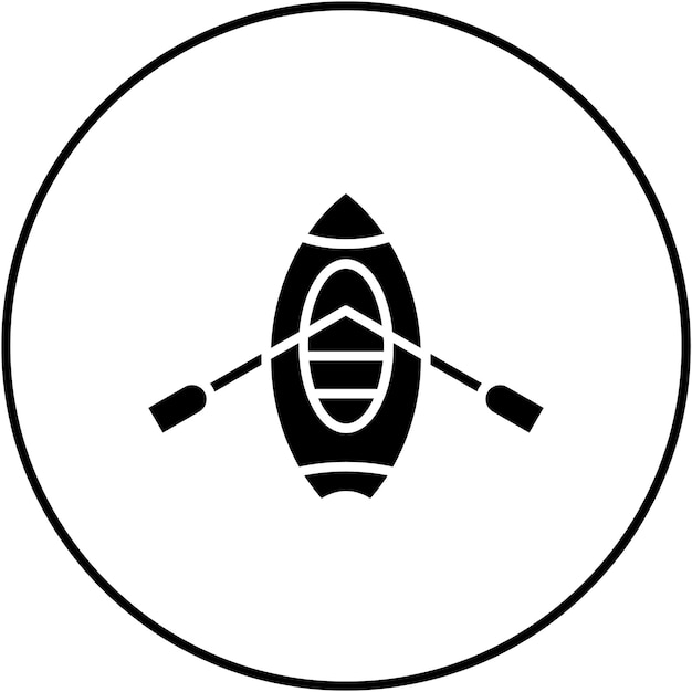Imagen vectorial de icono de kayak Se puede usar para deportes acuáticos