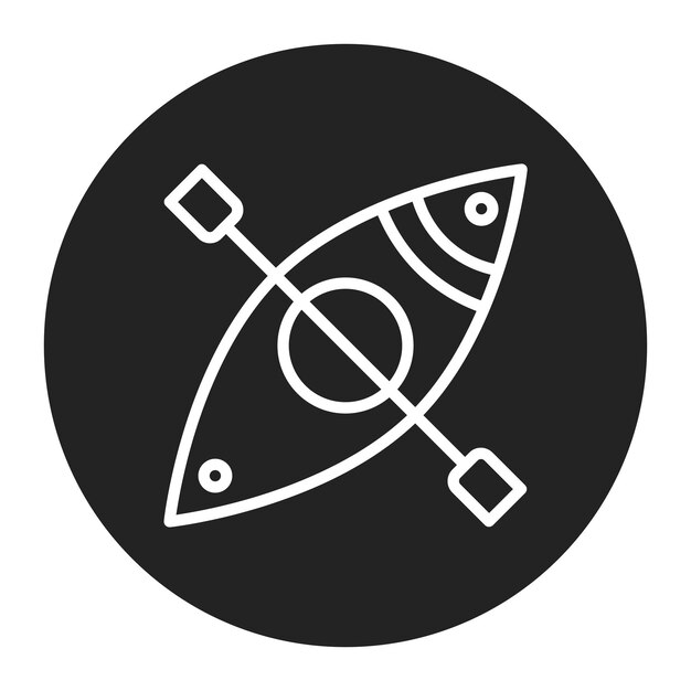 Imagen vectorial del icono del kayak Se puede usar para equipos deportivos