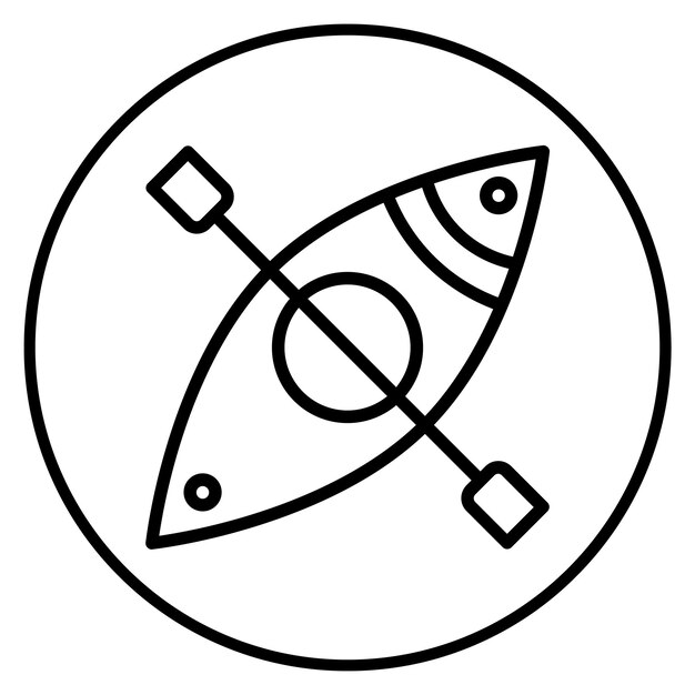 Imagen vectorial del icono del kayak Se puede usar para equipos deportivos