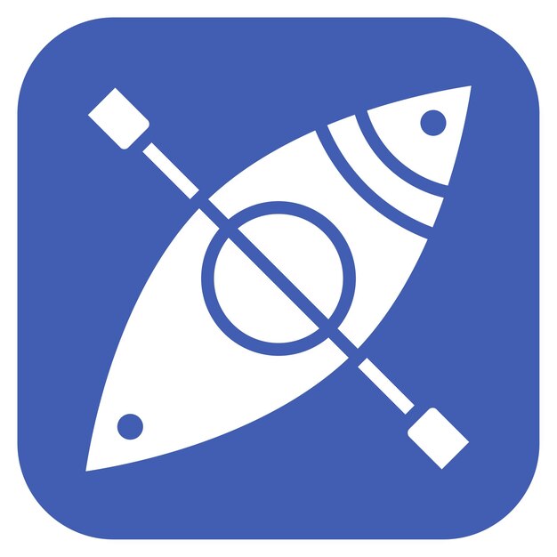 Imagen vectorial del icono del kayak Se puede usar para equipos deportivos