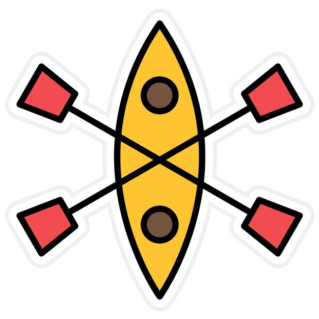 Imagen vectorial del icono del kayak Se puede utilizar para el transporte