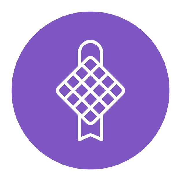 La imagen vectorial del icono de Ketupat se puede usar para el Eid al Adha
