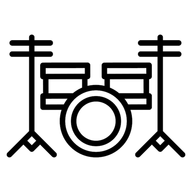 Imagen vectorial del icono del kit de batería Se puede usar para Rock and Roll