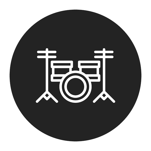Imagen vectorial del icono del kit de batería Se puede usar para Rock and Roll