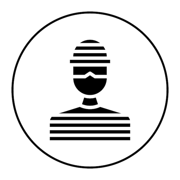 Imagen vectorial del icono del ladrón Se puede usar para la prisión