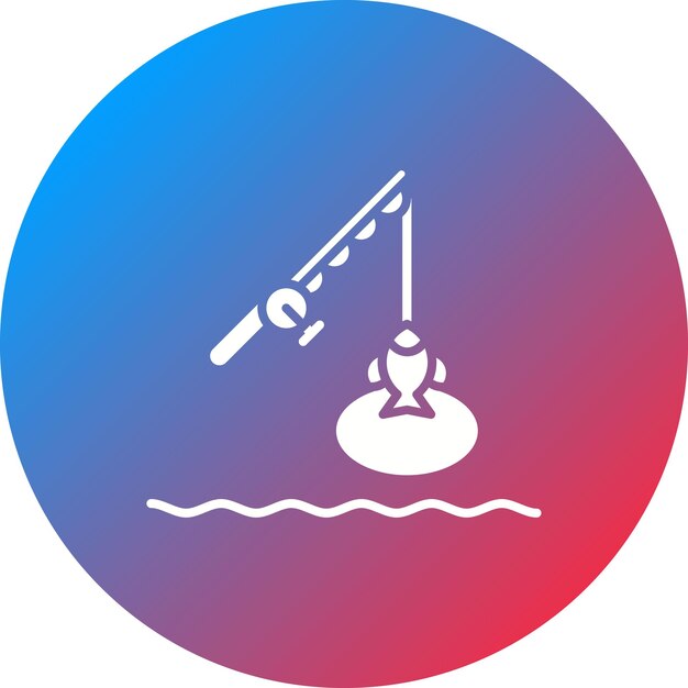 Imagen vectorial del icono del lago de pesca Se puede utilizar para la pesca
