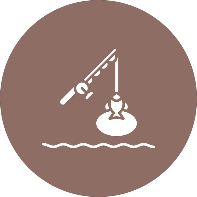 Imagen vectorial del icono del lago de pesca Se puede utilizar para la pesca