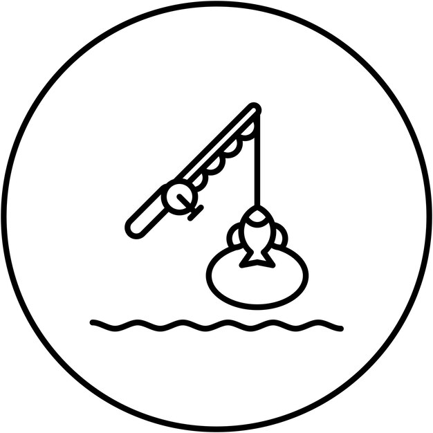 Imagen vectorial del icono del lago de pesca Se puede utilizar para la pesca