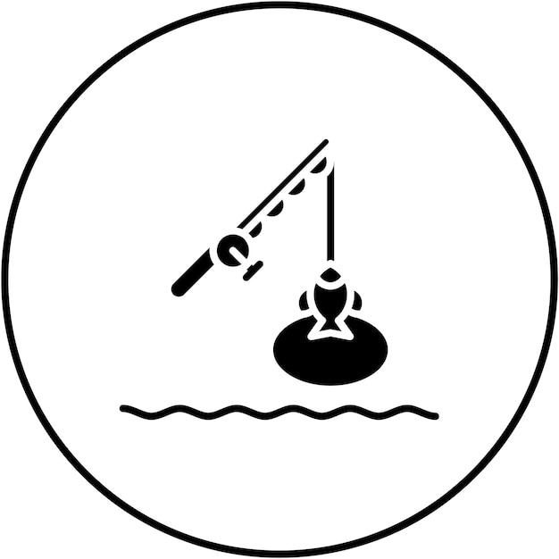 Imagen vectorial del icono del lago de pesca Se puede utilizar para la pesca